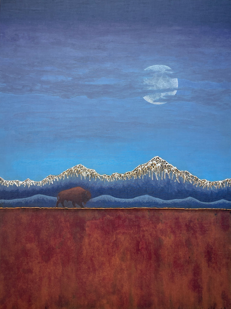 Purple Sky Buffalo (canvas wrap)