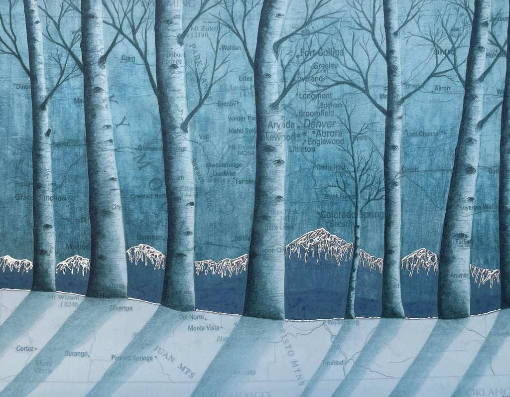 Winter Colorado Map (canvas wrap)