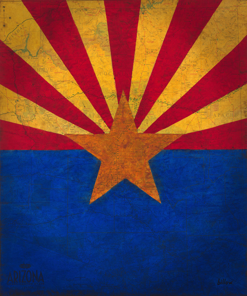 Arizona Flag map (photo print)
