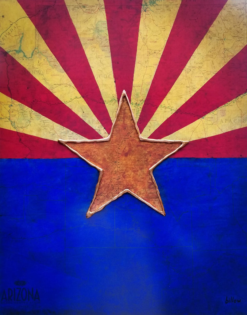 Arizona Flag Map (canvas wrap)