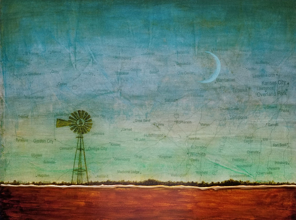 Kansas Crescent Moon (canvas wrap)