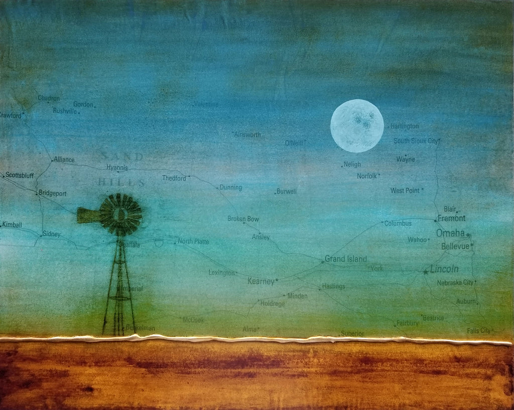 Nebraska Full Moon (canvas wrap)