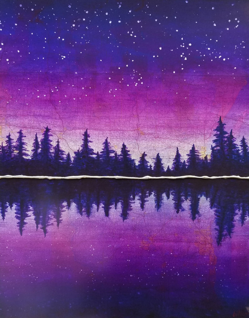 Wisconsin Purple Reflecting Trees (canvas wrap)