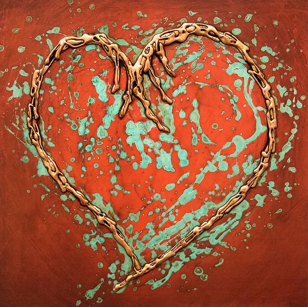 Red Patina Heart (canvas wrap)