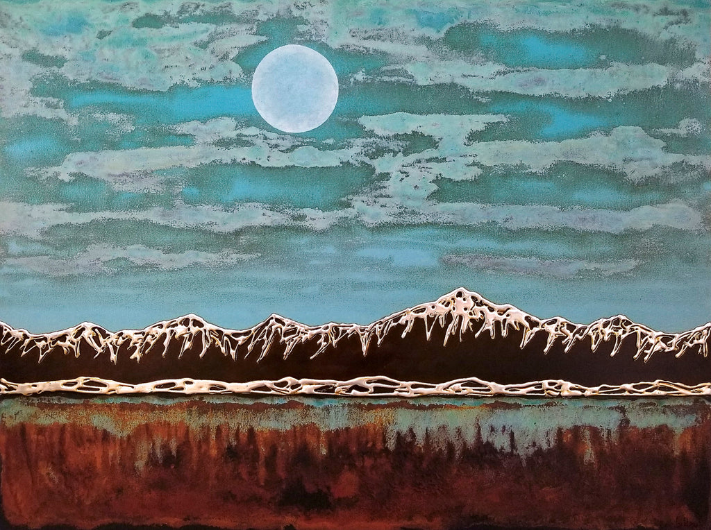 Rocky Mountains Under Patina Sky (canvas wrap)